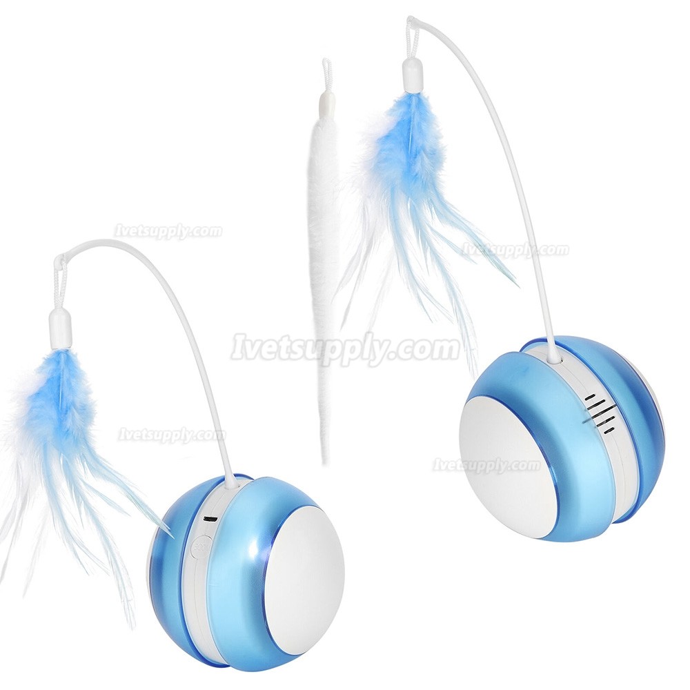 Feather Teaser Toy Electric Cat Pet Toys Interactive Rotating Funny Teaser Toys